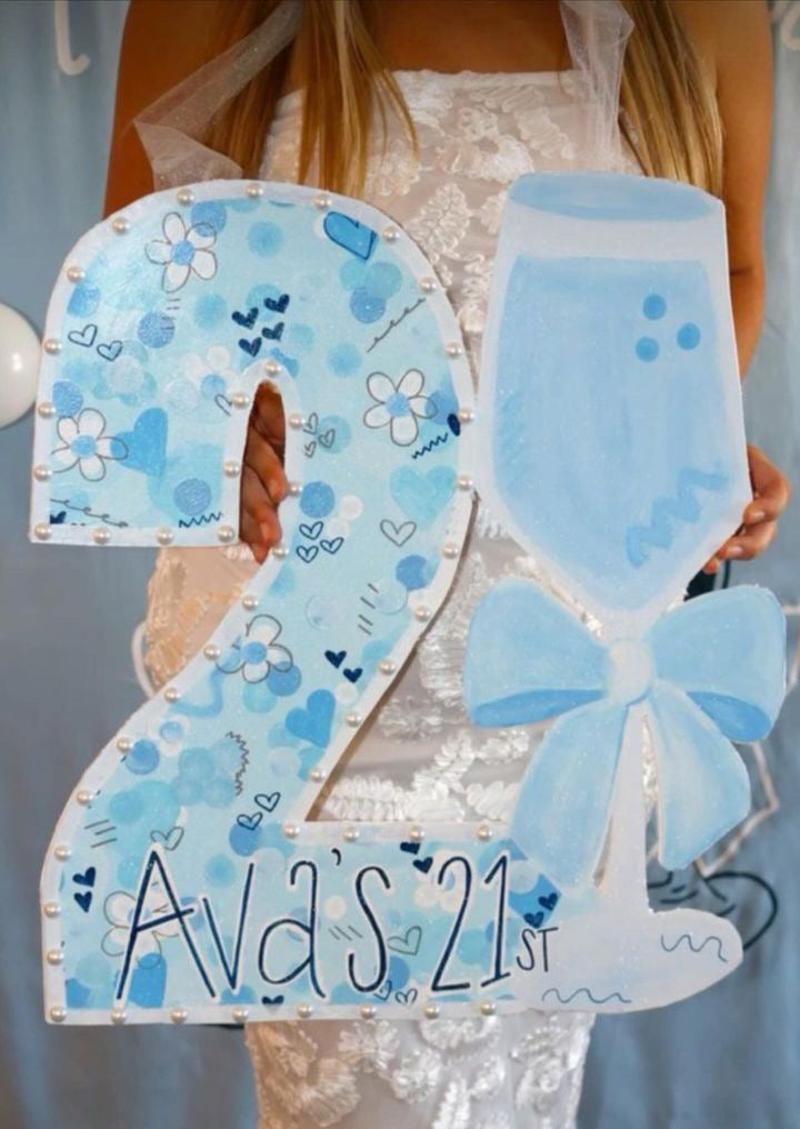 21st Birthday Sign- Blue Aperol