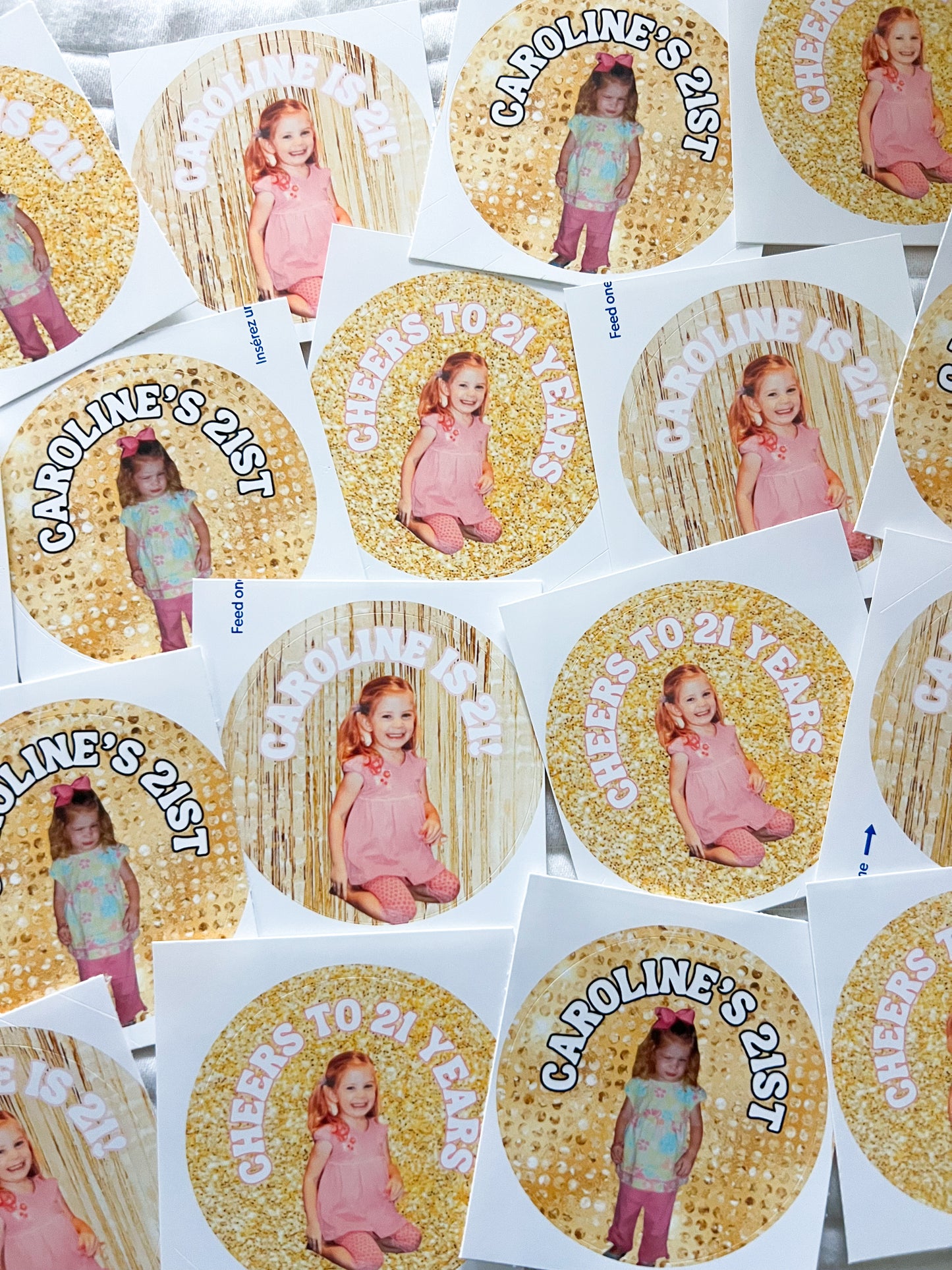 The Gold Glam Set- Custom 21st Birthday Stickers