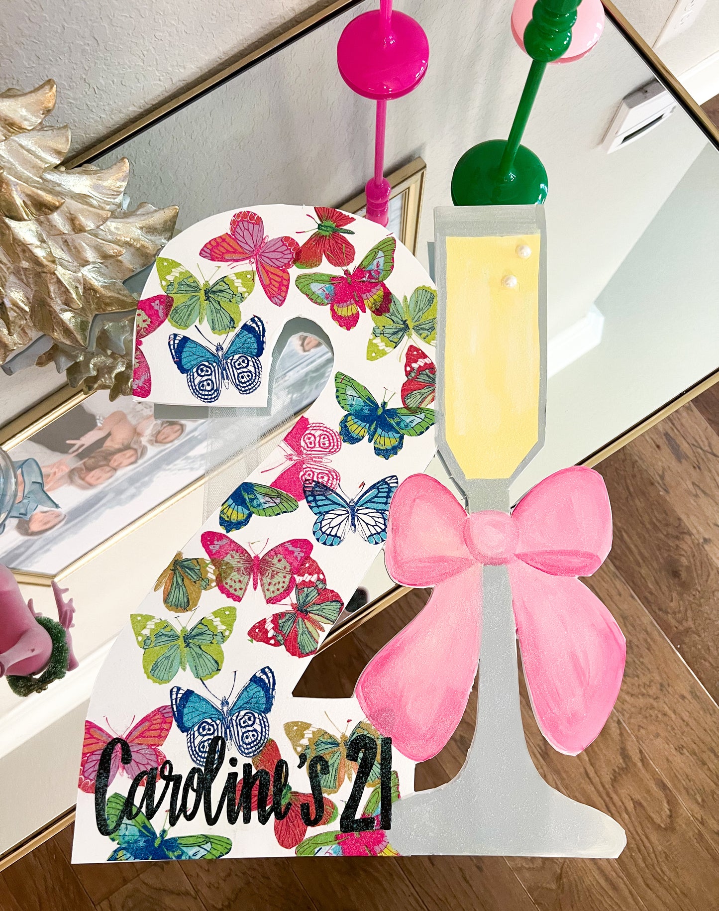 21st Birthday Sign- Colorful Butterfly