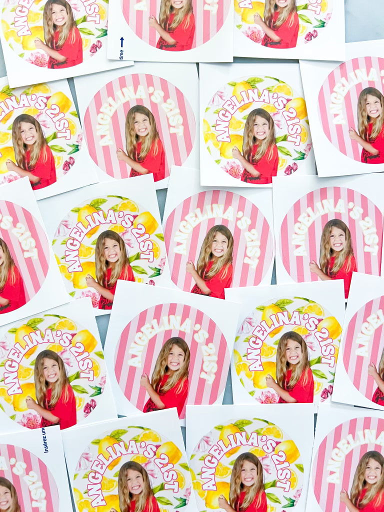 The Strawberry Lemonade Set- Custom 21st Birthday Stickers