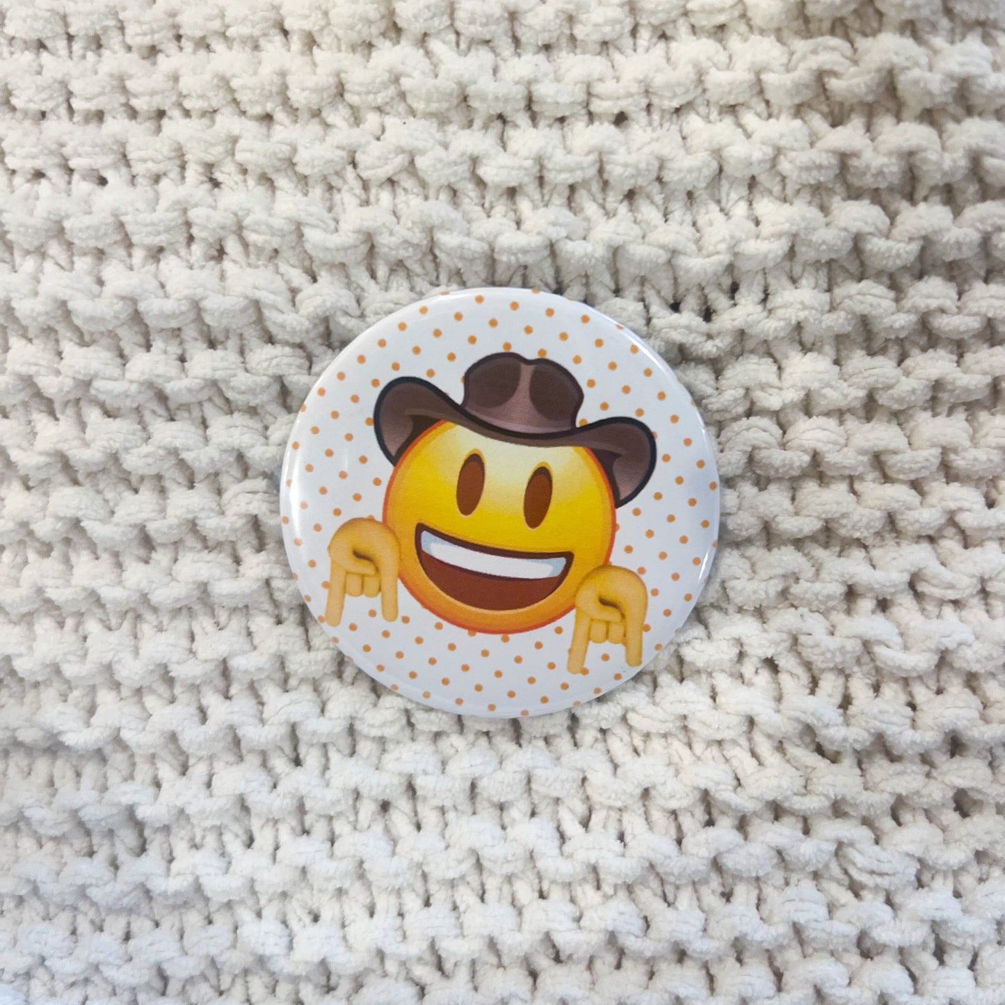 Horns Down Smiley Button