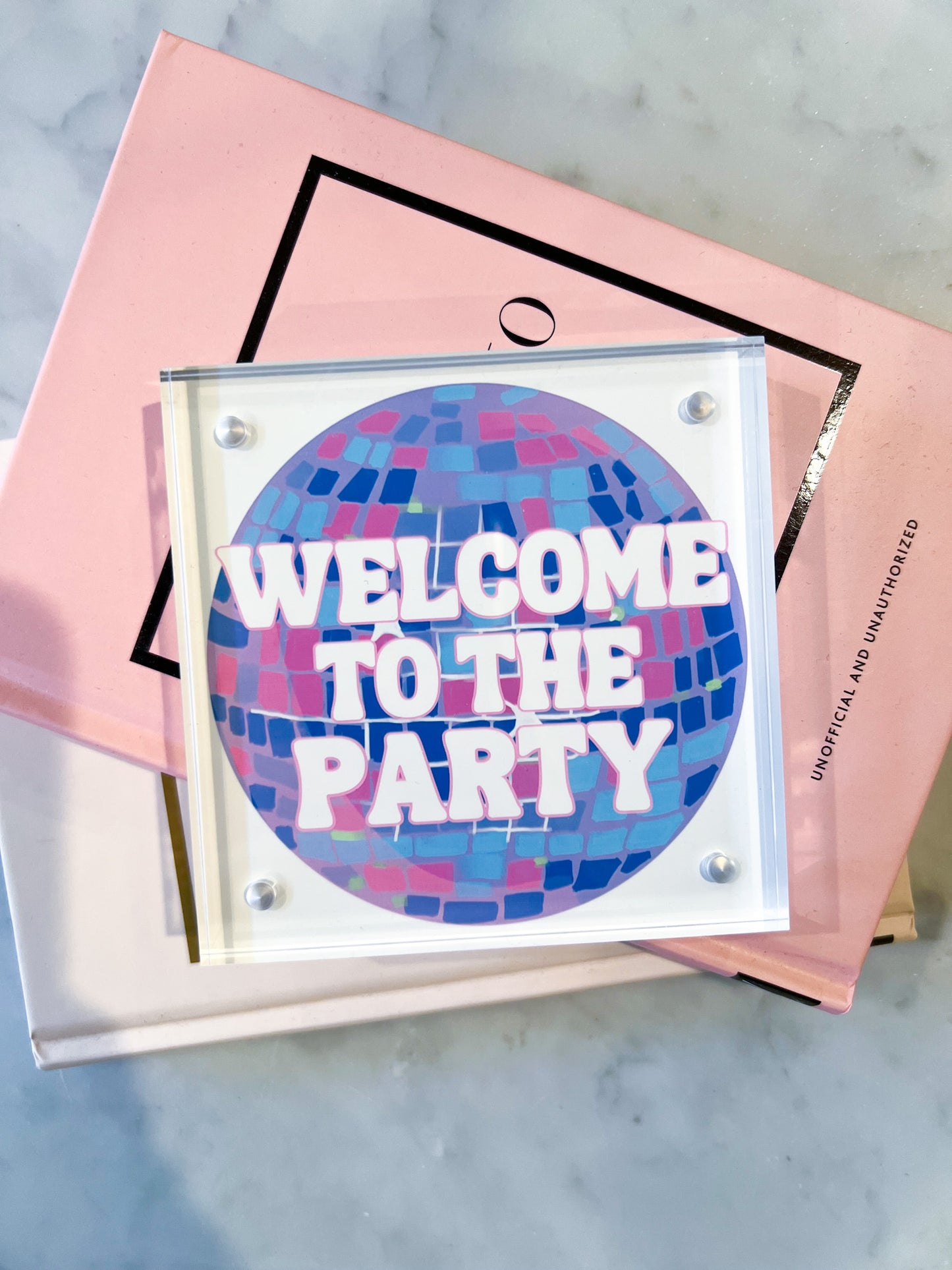 Welcome to the Party Disco Ball Art Acrylic Frame
