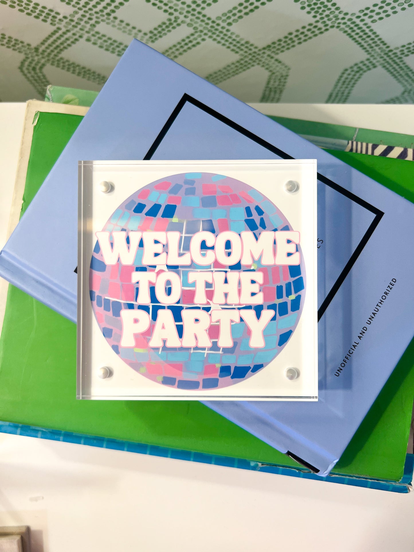 Welcome to the Party Disco Ball Art Acrylic Frame