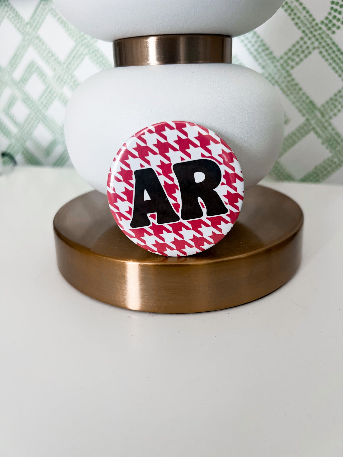 Arkansas Houndstooth Button
