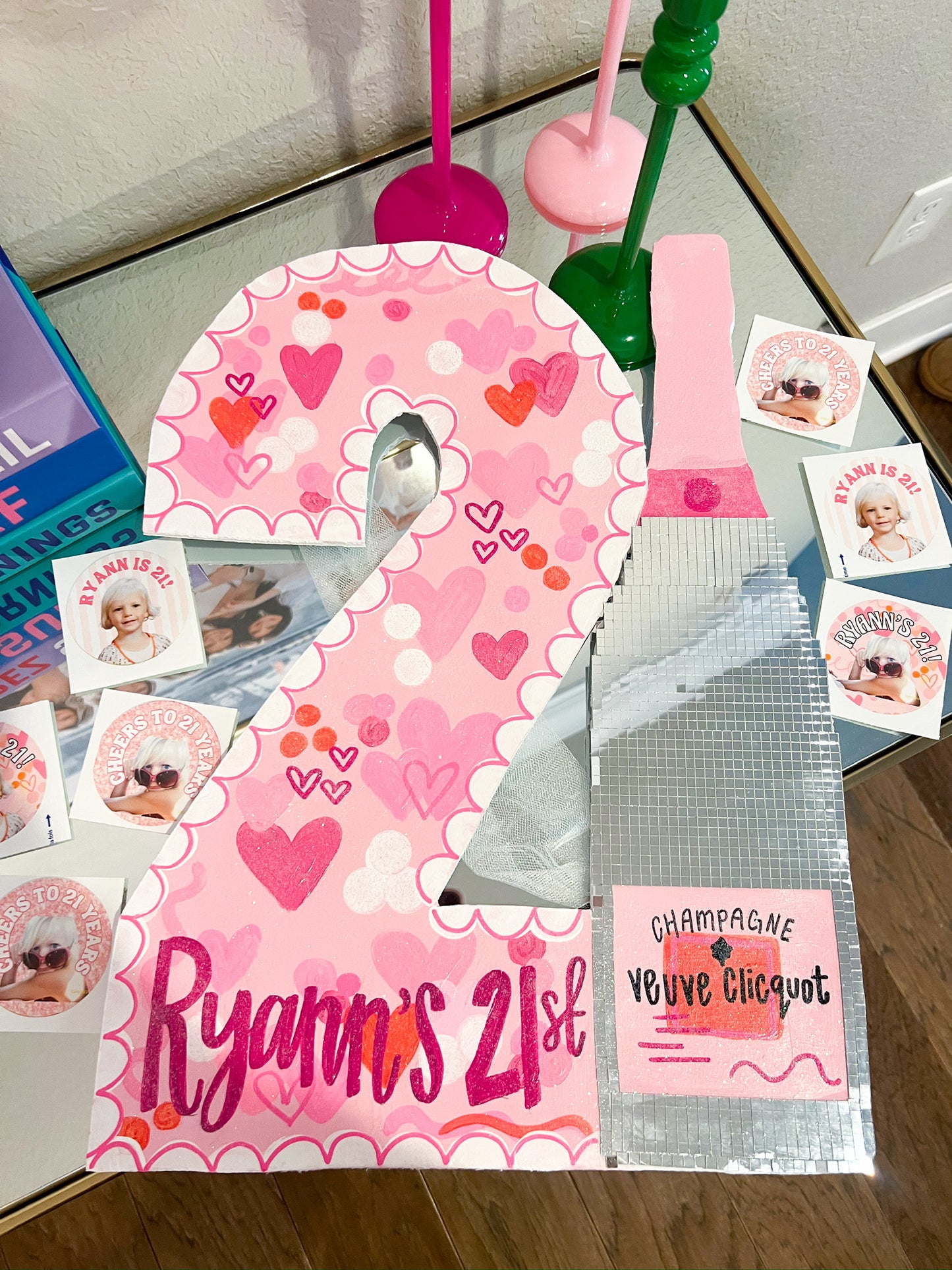 21st Birthday Sign Pink Champagne StellabluandCo 21st-birthday-sign-pink-champagne-stellabluandco