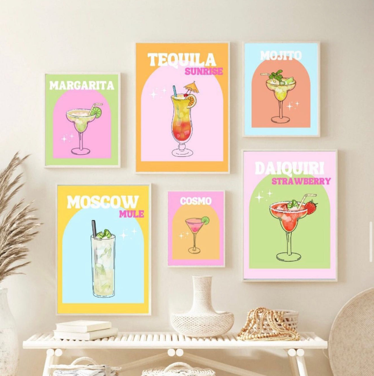 Cocktail Bar Cart Prints