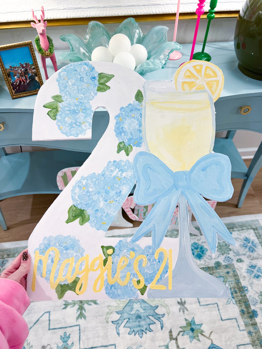 21st Lemon Floral Sign