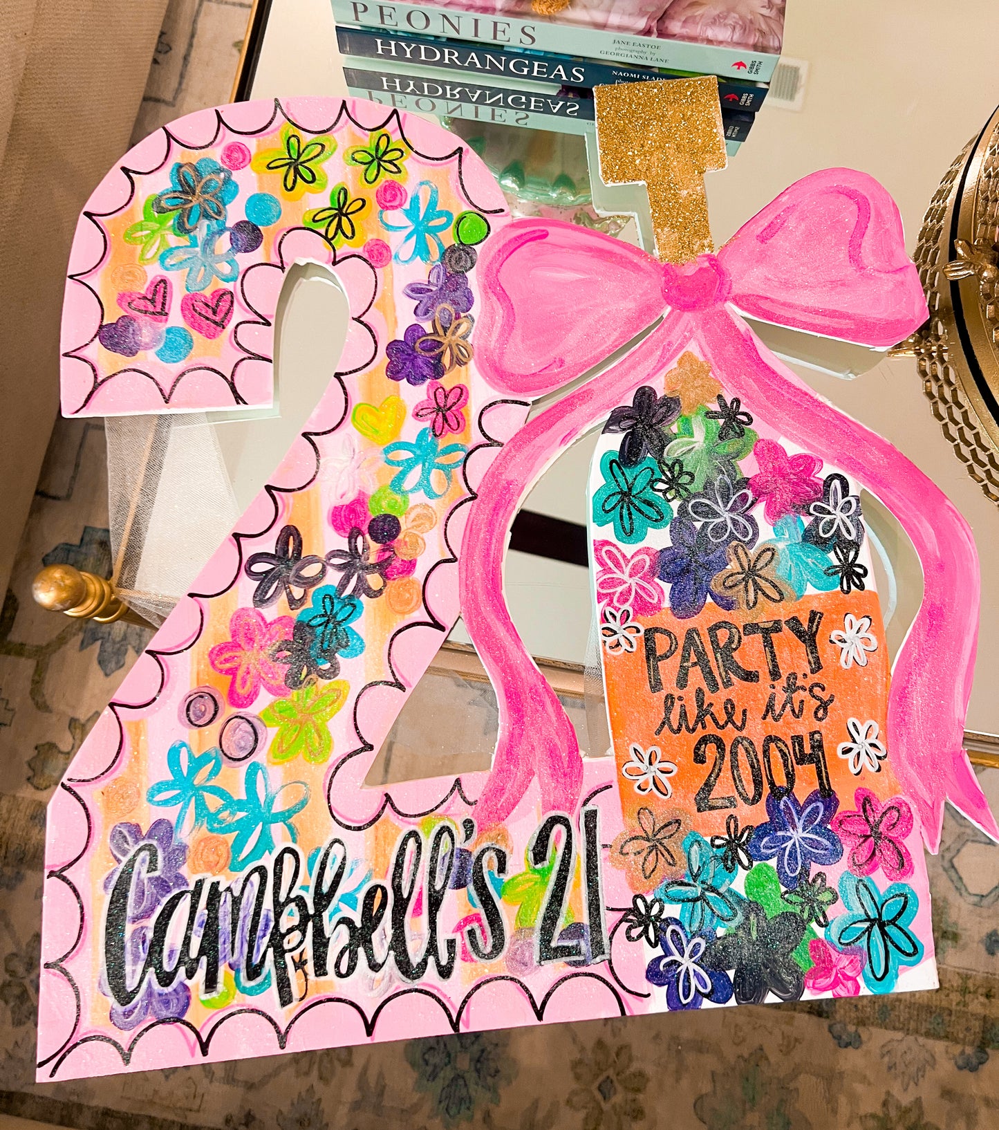 21st Doodle Sign- Champagne Spritz