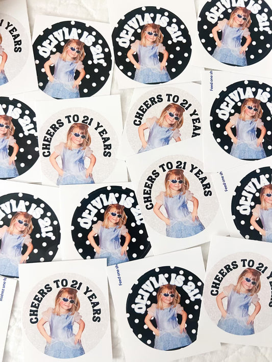 The Black and White Set- Custom 21st Birthday Stickers