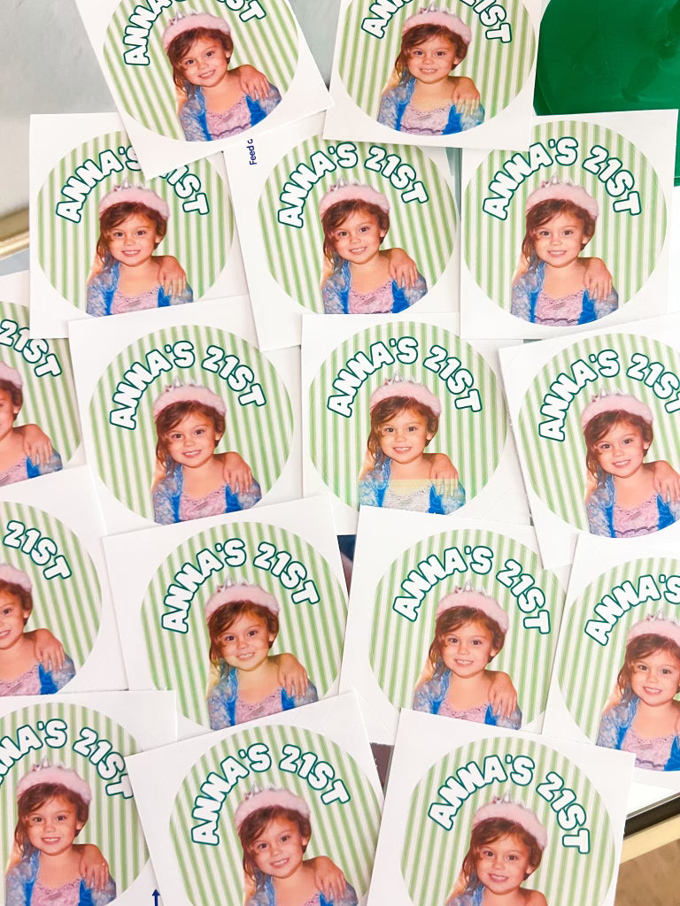 The Green Stripe Set- Custom 21st Birthday Stickers